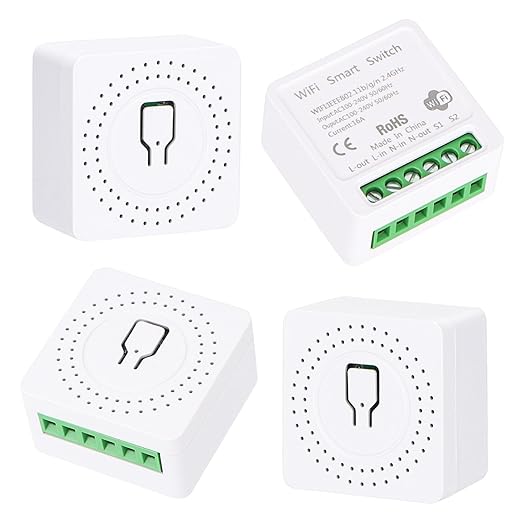 Wengart WiFi Mini Relay Switch,AC100-240V 16Amp,Universal DIY Module,Easy to Upgrade Smart Home,Compatible with Alexa and Google Home Assistant,2.4GHz