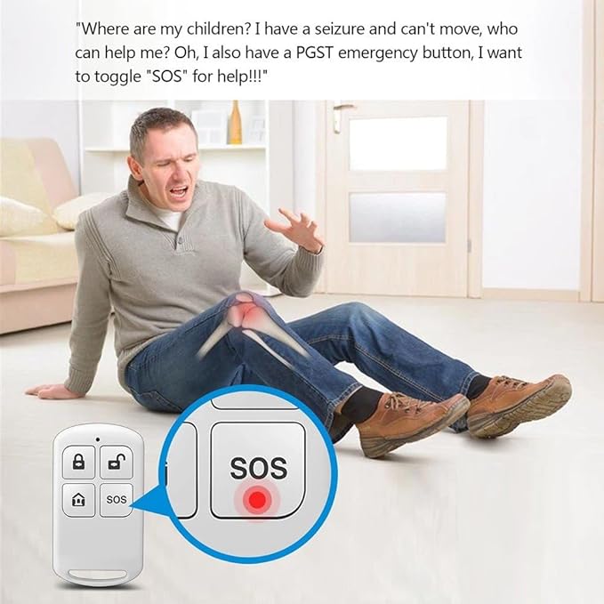 YBJ Wireless Smart Remote Control Receiving Controller,with SOS Emergency Alarm Button,for Patients Disabled Elderly,Compatible with Alarm Security System Control Panel
