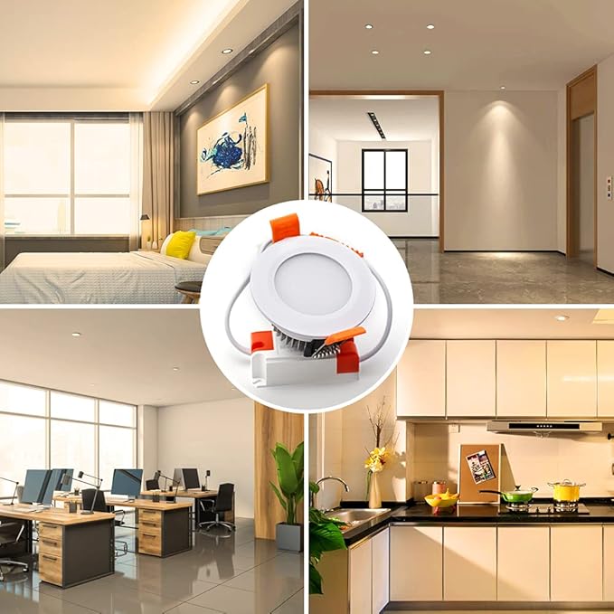 LEDLightsWorld 2 Inch LED Recessed Lighting Dimmable Downlight, 3W(35W Halogen Equivalent), 3000K Warm White, CRI80, Ceiling Light with LED Driver (8 Pack)