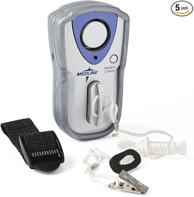 Medline Advantage Patient Alarm with Magnetic Tether, Secure Caregiver Alert System, Easy Setup, Pack of 5