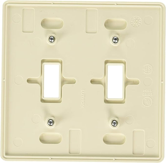 Lutron Fassada 2 Gang Wallplate for Toggle-Style Dimmers and Switches, FG-2-LA, Light Almond (1-Pack)