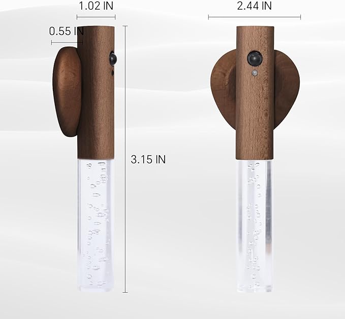 Motion Sensor Night Lights Indoor, Rechargeable Night Lights Wall Sconces Wooden Set of 3, Battery Powered Magnetic Wall Sconces Decor for Bedroom, Hallway, Bathroom, Stairway, Closet(Walnut Wood)