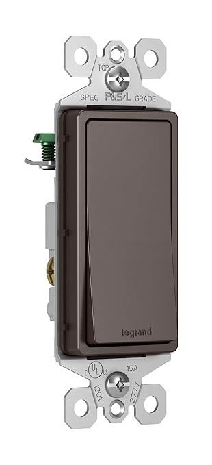 Legrand Radiant 15 Amp Rocker Wall Switch, Decorator Light Switches, Brown, 3-Way, TM873CC10 (Pack of 2)