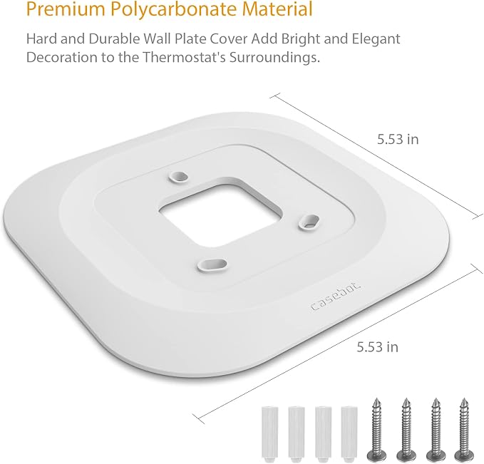 CaseBot Wall Plate Cover for Amazon Smart Thermostat 2021, White