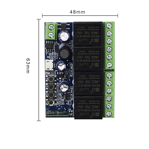 Ewelink WiFi Wireless Smart Relay Module DC 7V 12V 24V 36V 48V 4 Channel Inching Self-Lock Latched Dry Contact Remote Switch for Motor, Compatible with Alexa Google Home(2PCS 4CH)