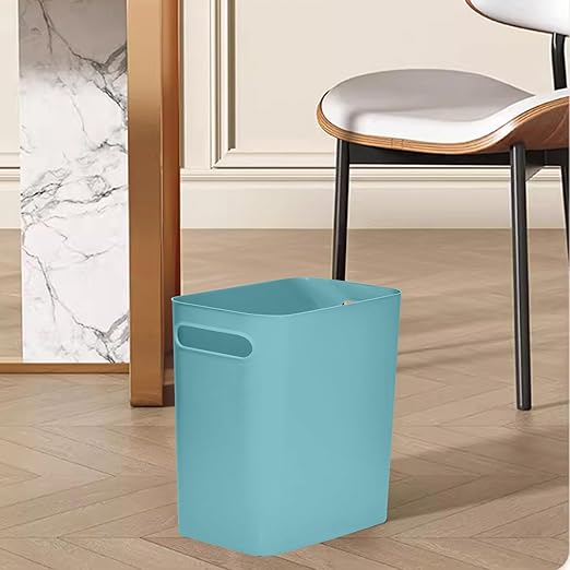 Versatile 1.8 Gallon Plastic Trash Can - The Compact Bin for Bathroom, Kitchen, or Home Office - Green