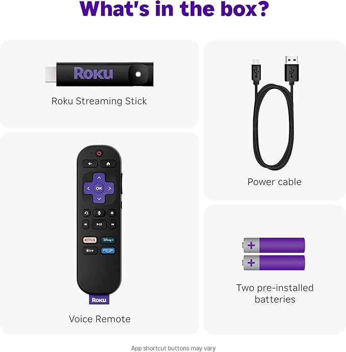 Roku Streaming Stick HD — HD Streaming Device for TV with Roku Voice Remote, Free & Live TV