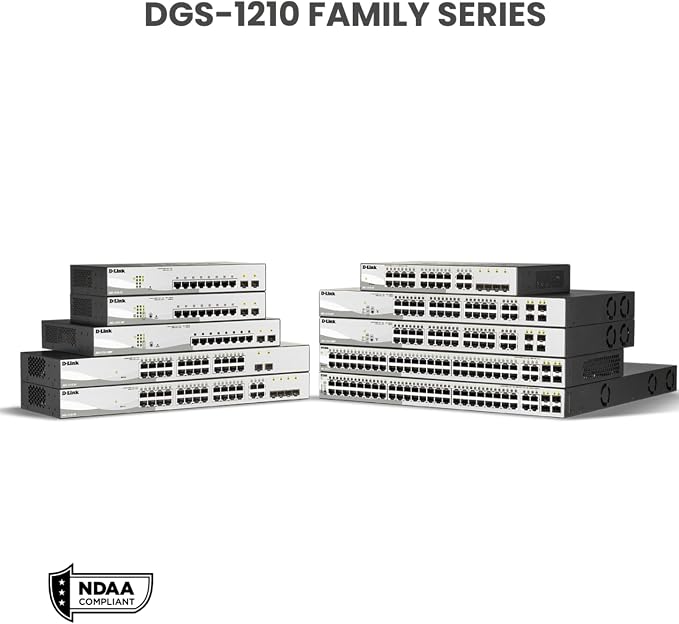 D-Link 10-Port Gigabit Smart Managed Switch | 8 GbE + 2 SFP Ports | L2+ | VLANs | Cable Diagnostics | Web Managed | Desktop or Rackmount | Fanless | NDAA Compliant | Lifetime Protection (DGS-1210-10)