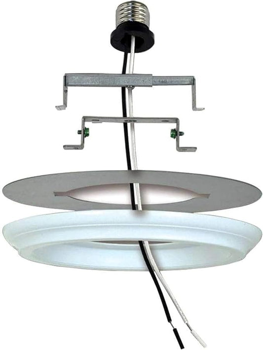 Aspen Creative 21067-11, Recessed Lighting Converter Kit, 8" Diameter, White Plastic Medallion, Set of 1