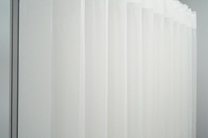Motorized Sheer Vertical Blinds with Remote, Light Filtering Sliding Door Blinds for Customizing (White)