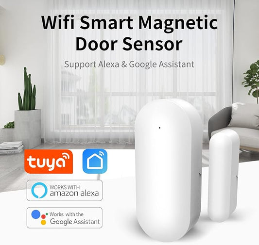 Door/Window Sensors Alarm System,Triggers APP Alarm NotificationImmediately Upon Door Opening, WiFi-Connected Smart Life Tuya Control for Apartment,Kids Safety