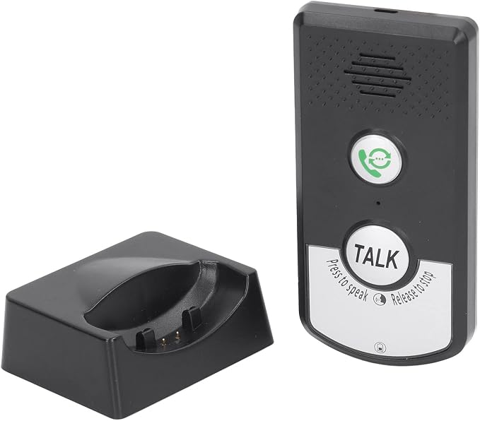 Wireless Intercom Doorbells, Adjustable Voice Intercom Home Smart 2 Way Talk Doorbell, Electronic Doorbell for Hospitals, Hotels, Factories, Teahouses (Black)
