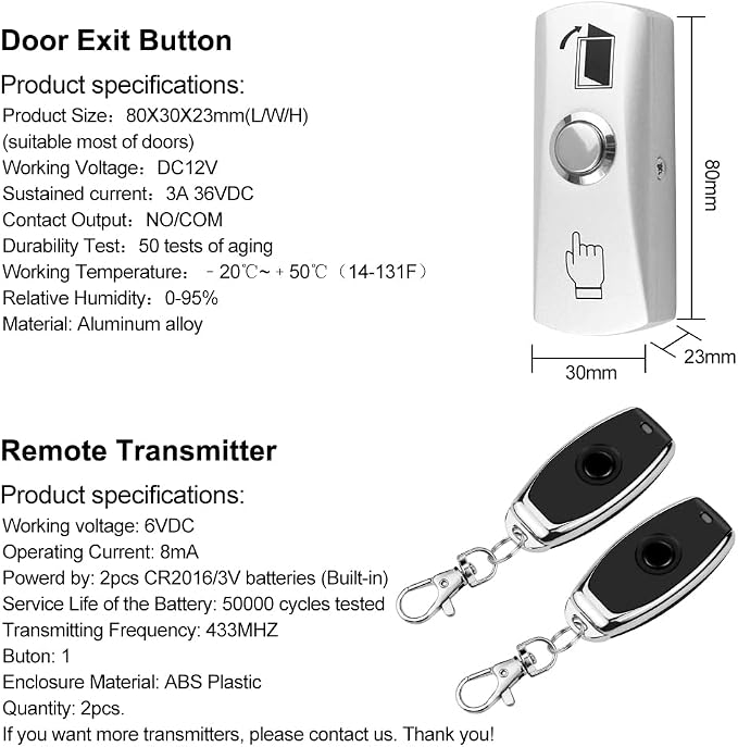 HERNAS Smart Phone APP Unlocking Access Control System Kit, with Remote Controllers / 280KG(600lbs) Magnetic Lock/Power Adapter, Lock Delay Time Adjustable