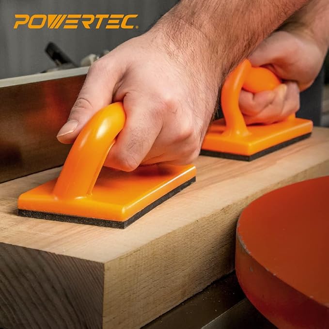 POWERTEC 72100 Push Block and Push Stick Set for Table Saws, Router Tables, Band Saws & Jointers, Dual Ergonomic Handles w/Max Grip, Hand Protection for Woodworking, Safety for Woodworker – 7 Pack