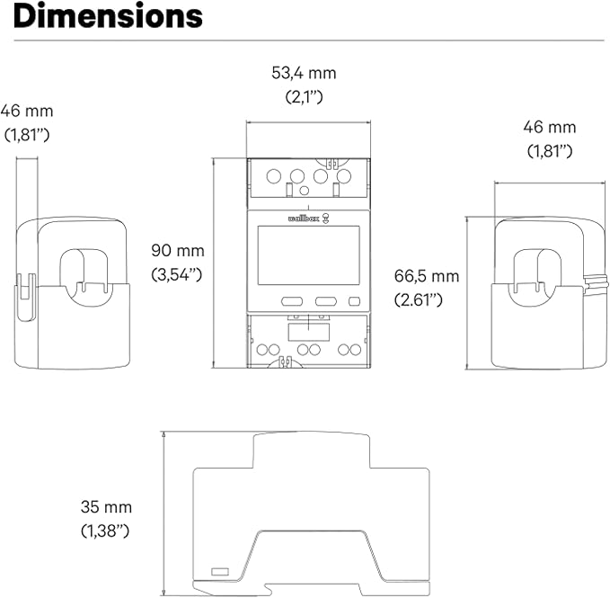 Wallbox Power Meter - Smart Home Clamp, 2-Phase up to 250 Amps, UL Listed, for Energy Management Solutions (Enables Solar EV Charging)