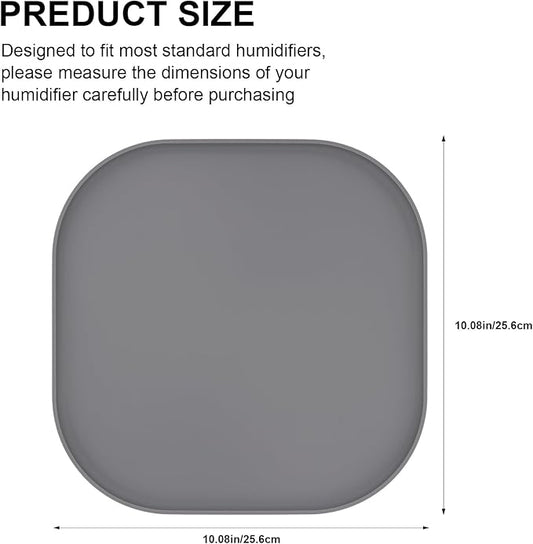 Silicone Humidifiers Drip Tray for LEVOIT, Dreo, ASAKUKI, Homvana Humidifiers, 10''x10'' Non-Slip & Leak-Proof Silicone Mat, Prevent Water Leakage and Protect Floor Surface (Grey)