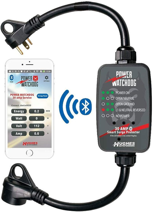Power Watchdog PWD30 Bluetooth Surge Protector, 30A, Portable, 14 Inch