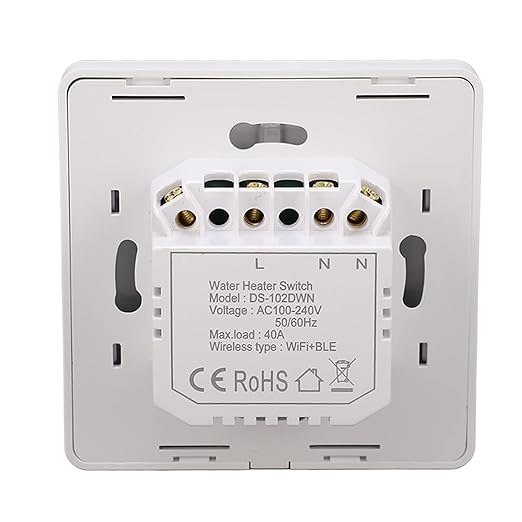Smart Touch Wall Switch with Voice Control and Timer for Water Heater Boiler Home Automation