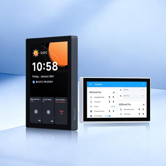 SONOFF NSPanel Pro 120 Smart Control Panel, 4.7-inch Screen, Zigbee Gateway, Home Assistant Integration, Smart Thermostat, Security Scenes, Works with Alexa, Google, Apple.