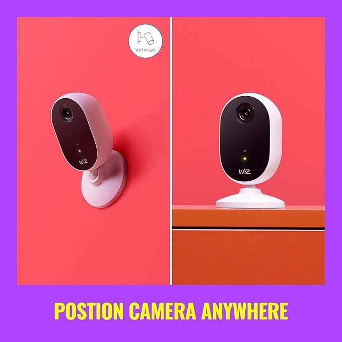 WiZ Indoor Security Camera - 1080p HD Video - Full-Duplex Audio - Activate with Motion - Control with App - Works with Alexa- Google Assistant and Siri Shortcuts- Bluetooth Compatible- No Hub Required