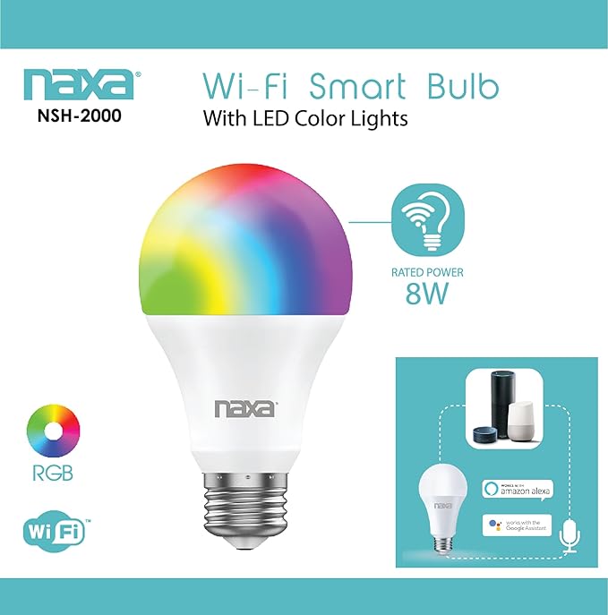 Naxa Wi-Fi Smart Bulb, White