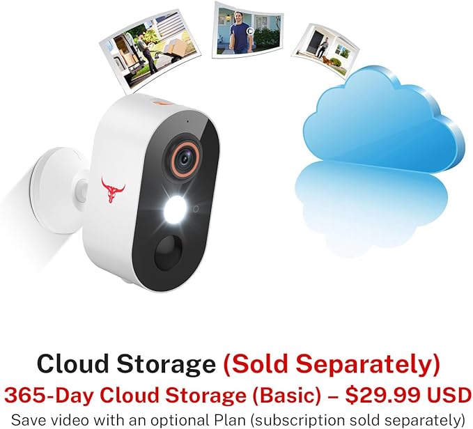 1080p Wireless Security Camera with AI Human Detection, Night Vision, 2-Way Talk, Cloud Storage, 2.4G WiFi, Battery Camera for Home Security (2 Pack)