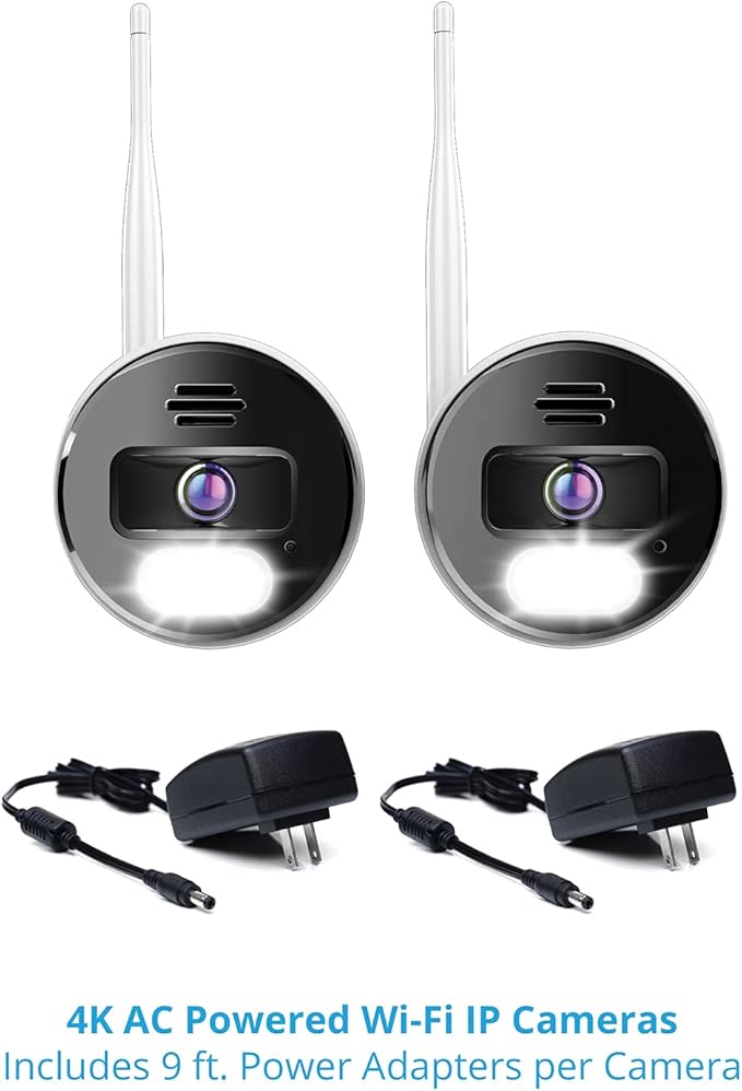 Night Owl Wi-Fi IP 4K HD Indoor/Outdoor Dual Spotlight Cameras with 2-Way Audio, Preset Voice Alerts and Built-in Camera Siren
