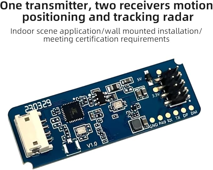 JMT HLK-LD2450 24GHz Trajectory Sensor ISM Smart Home Human Movement Tracking Ra·DAR Induction Module Distance Angle Speed Measurement (1Piece)
