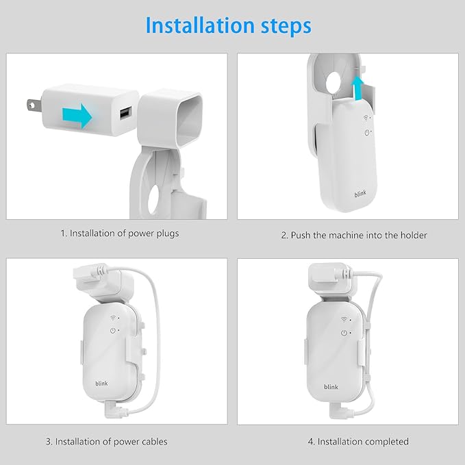 Huafly Outlet Wall Mount for Blink Video Doorbell (2nd Gen), with Outlet Wall Mount for Sync Module Core, Adjustable 0-45-Degree Blink Doorbell Camera Mount for Outdoor&Indoor