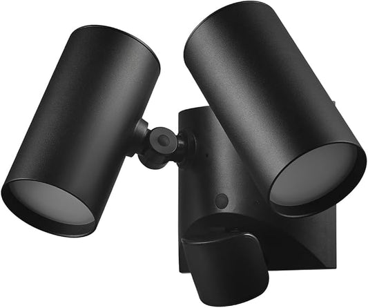 Globe Electric 180-Degree 22W Twin Head Black Hardwired Motion Activated Diecast Architectural Security Light, Spotlight, Outdoor, Outside House Lights