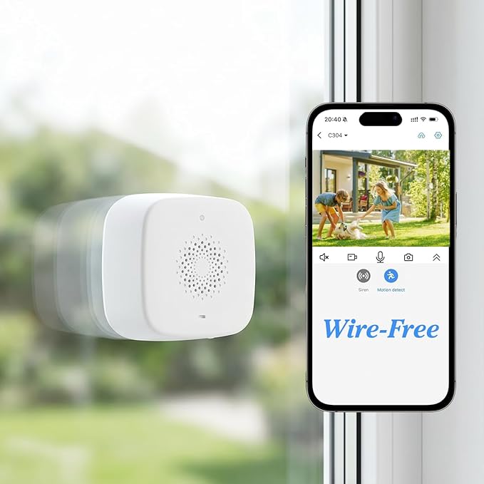 Rraycom 4MP 2.5K Indoor Window Camera, 2.4/5GHz Dual-Band WiFi Security Camera with Magnetic Mount, 6S Pre-Roll & AI Human Detection, No-Drill Wireless Camera for Home Security
