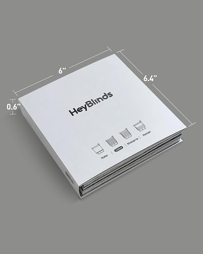 HeyBlinds Motorized Zebra Shades for Indoor Windows, Roller Shades with Customized Size, Electric Cordless Blinds Compatible with Alexa Google Home and Apple Home (Zebra Blinds Fabric Samples)