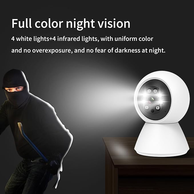 EVERSECU HD 2K 3.0MP WiFi Home Security Camera, Pan/tilt, Humanoid Auto Tracking, 2 Way Audio, Night Vision, Compatible with Alexa, Baby Monitor Elder Pet Camera(4pcs)