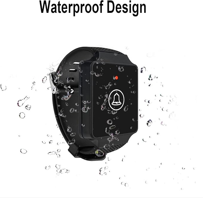 WiFi Caregiver Call Button System Smart App Alert Wrist Pager Emergency Call Button Personal Help Device for Elderly Patients (1 Bracelet + 1 Receiver)