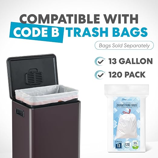 Simpli-Magic 13 Gallon / 50L Step Trash Can, Infinity Edge, Brown