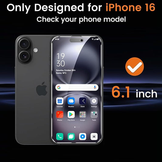 Lesakit 4+4 Pack Privacy Screen Protector for iPhone 16 6.1-Inch with 4 Pack Camera Lens Protector, Anti Spy Tempered Glass Film 9H Hardness Case Friendly