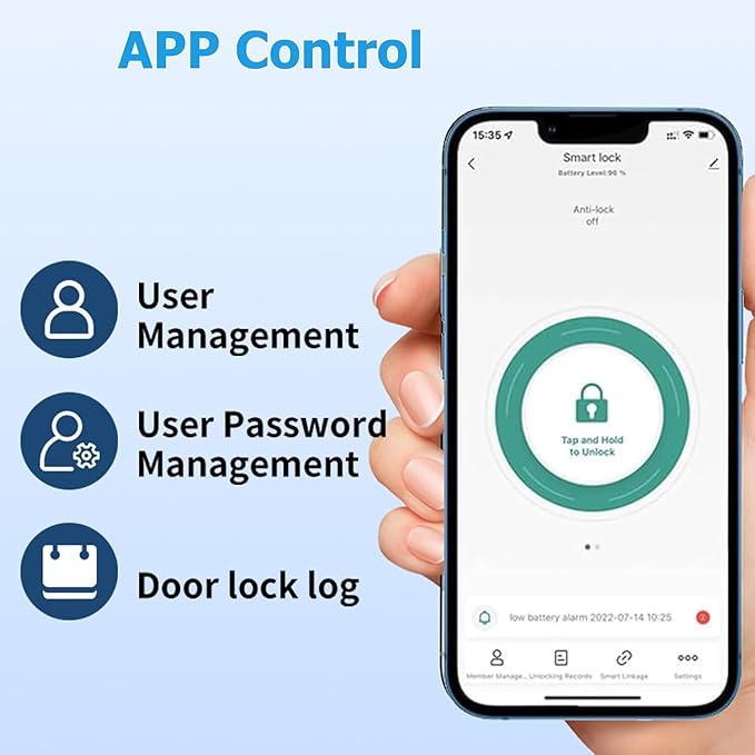 5-in-1 Smart Lock, Keyless Entry Door Lock, Keypad Door Knob, Fingerprint Door Lock, Smart Locks for Front Door Bedroom