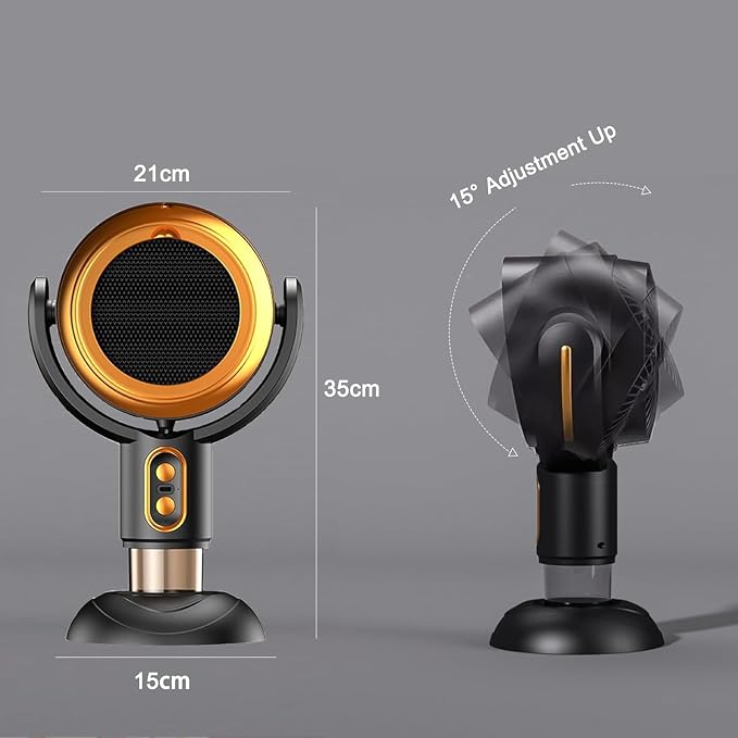 QWEZXO PuffHide Purifer & Smoke Away Purifier-Fan Filter Portable Adjustable Angle Puff-Hide PurifierFan,Tabletop SmokePurifier Filters for RemovesOdor(Black Gold)
