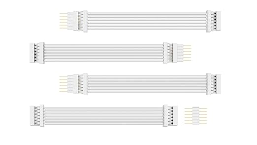 Litcessory Flexible Corner Connector for Philips Hue V4/Solo Lightstrip | Micro 6-Pin, 2in, 4 Pack, White. Not compatible with Flux.