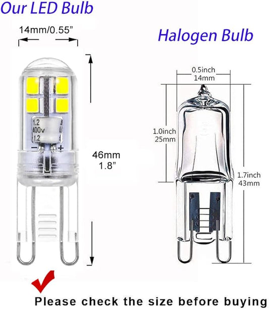 UCINNOVATE G9 LED Light Bulbs, 3W Daylight White, 25W Halogen Equivalent, No Flicker Energy Saving Bulb, AC 110V-120V, Non Dimmable, Ideal for Chandelier Home Lighting Lamp, 10 Pcs