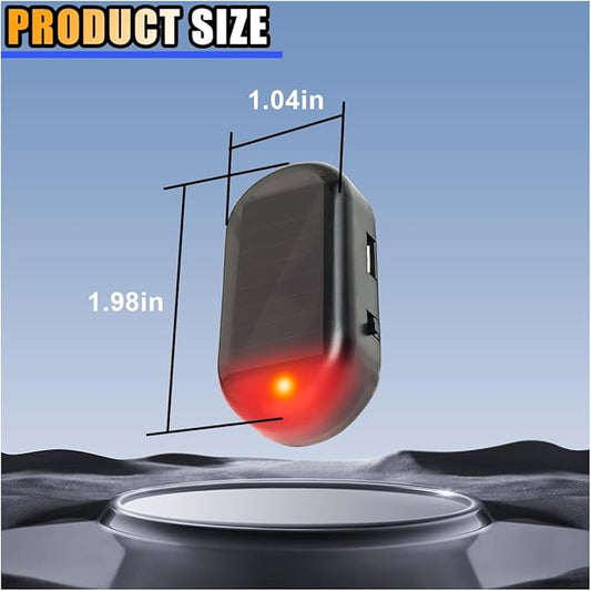 Car Solar Power Simulated Dummy Alarm, Car Alarm Warning Light Fake Lamp with USB Charger Port, Anti-Theft LED Flashing Security Light Car Accessories for Most Cars (Red, 1PC)