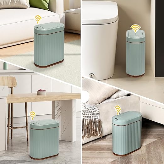 ELPHECO Motion Sensor Bathroom Trash Can with Lid 2 Gal Automatic Trash Can