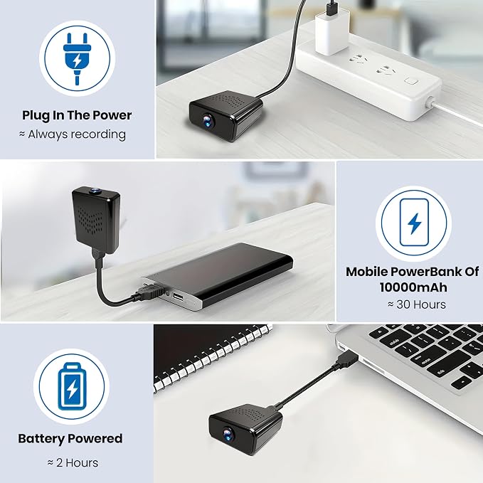 Only 0.6 inch Hidden Camera, 2026 Upgraded 4K Spy Camera, Mini Camera with Real-Time Recording, AI Motion Detection, Support Cloud & TF Storage, Night Vision, Indoor Cameras for Home Security