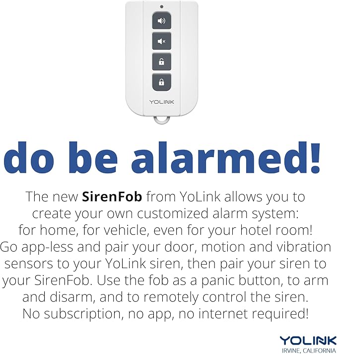 YoLink Outdoor Security Siren & Smart Alarm Controller Kit - Loud 110 dB, Wireless, Battery-Powered, 1/4 Mile Range, Android-iOS App, Alexa, Google, IFTTT, Home Assistant, Hub Required!