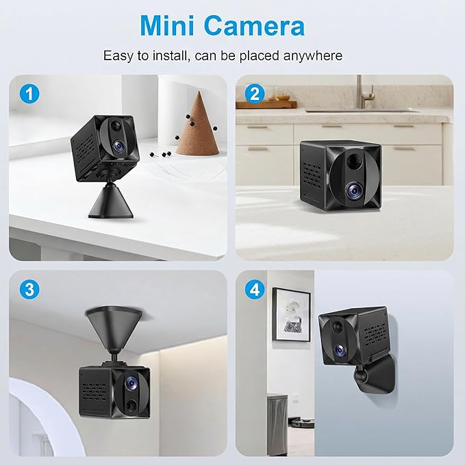 ZTTAOLII 5G WiFi Hidden Spy Camera 4K HD Mini Camera Indoor Security Cam,SD Card Storage & App Control, Night Vision, Wireless Mini Cameras for Home/Baby/Pet