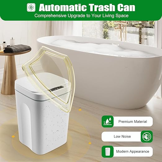 Kitchen Trash Can, 4.22 Gallon Small Motion Sensor Smart Trash Can, Automatic Touchless Garbage Can with Lid for Kitchen Bathroom Bedroom Office