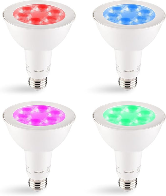 Westgate TC-PAR30-11W-RGBW-WIFI PAR30 RGBW Bulb -120VAC, 11W LED Flood Light, E26 Base, Compatible with Alexa and Goggle Home, Color Changing, Dimmable by App, Aluminum Housing (PAR30 11W)