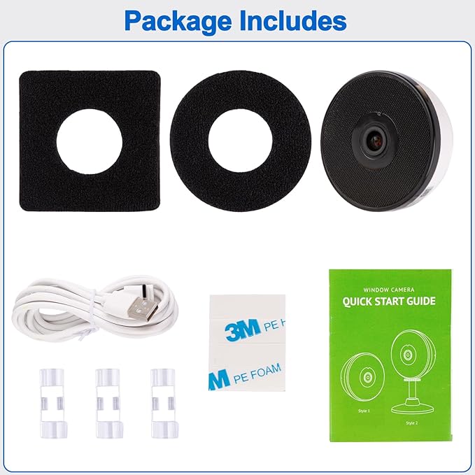 4MP Window Camera for Home Security, WiFi Home Surveillance Camera with Color Night Vision, Motion Detection, 2-Way Audio, AI Human Detection, Easy Mount Indoor Window Cam for Home Monitoring