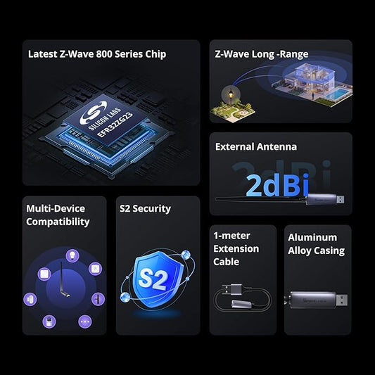 SONOFF Z-Wave 800 Dongle Plus (Dongle-PZG23), USB Stick with EFR32ZG23, Compatible with Home Assistant & openHAB, S2 Security, Stable and Long-Range Smart Home Control