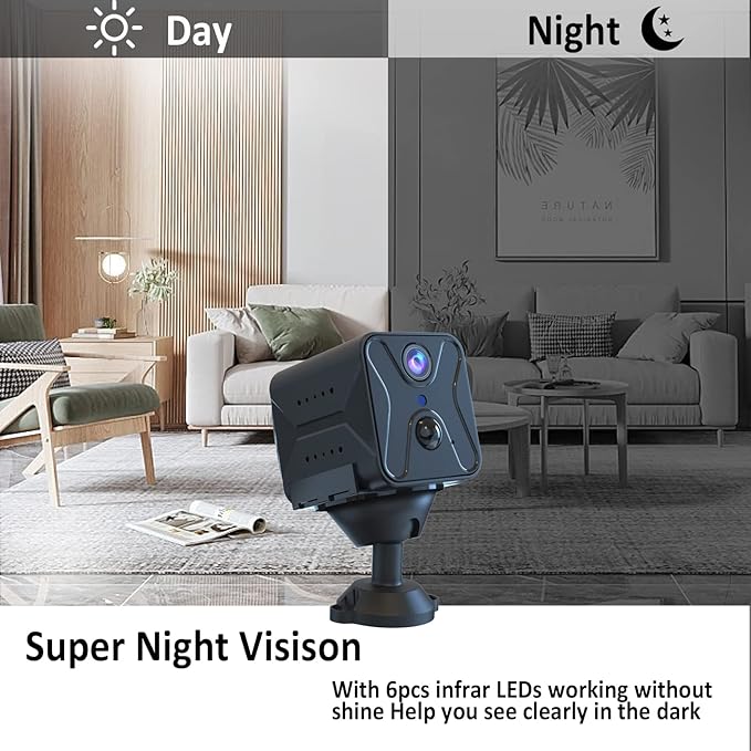 aidowocam Spy Camera Security Cameras Wireless Indoor, Camera for Home Security,4K AI Motion Detection,150 Days Standby Battery Life,WiFi Camera Night Vision and Cloud/SD Storage